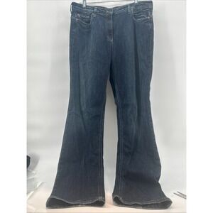 Women's Faconnable High Rise Straight Leg Blue Jeans Size 14
